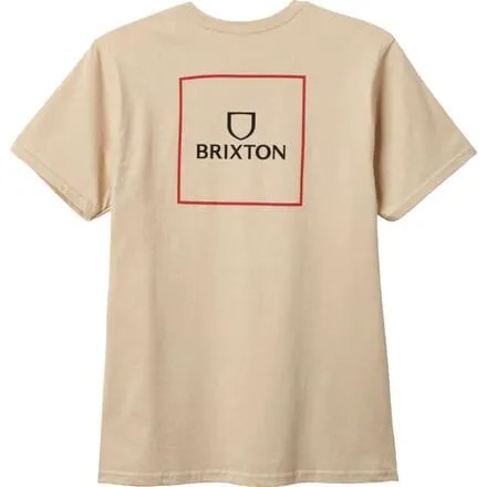 Футболка Alpha Square с короткими рукавами мужская Brixton, цвет Cream/Mars Red