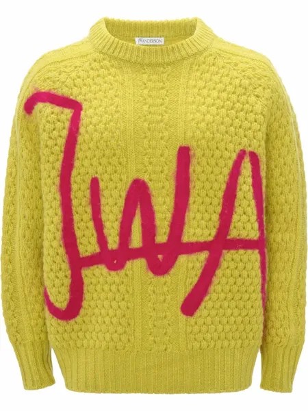 JW Anderson джемпер фактурной вязки с логотипом