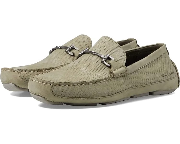 Лоферы Cole Haan Grand Laser Bit Driver, цвет Tea Leaf Nubuck Perf/Sleet