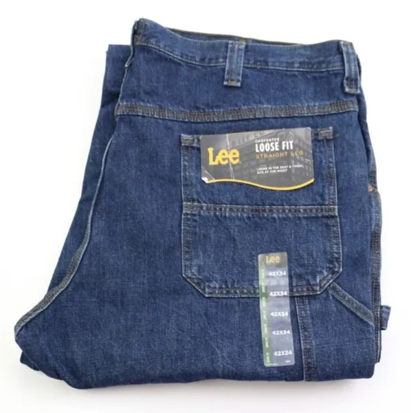 Мужские джинсы прямого кроя Lee Carpenter свободного кроя, размер W42 L34, синие, новинка