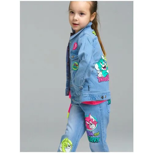 Джинсовая куртка playToday, размер 98, голубой