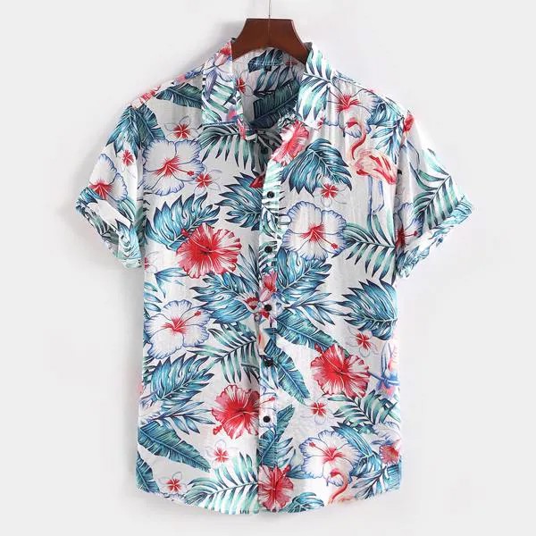 Мужской Рубашка гавайский принтом на пуговицах