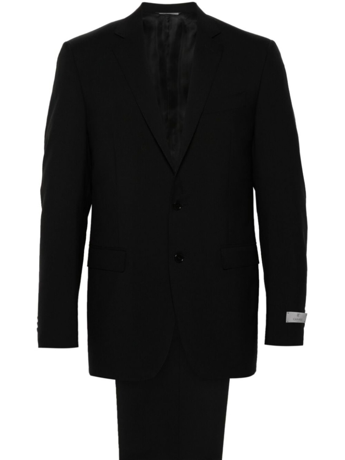 Canali шерстяной костюм с однобортным пиджаком, черный