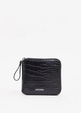 Черный бумажник из искусственной крокодиловой кожи Monki-Черный цвет