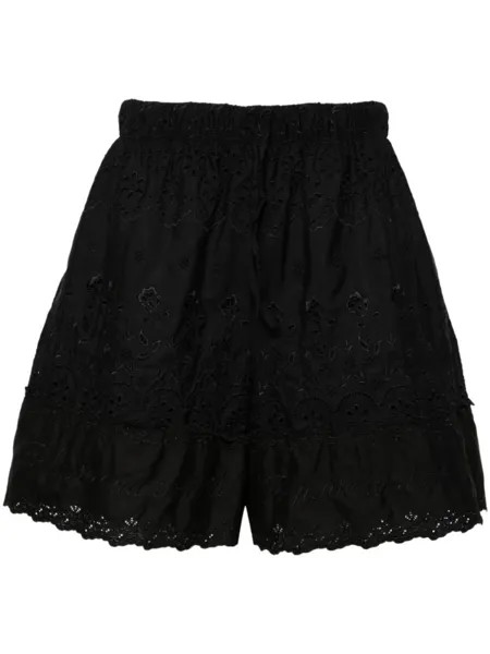 Simone Rocha шорты с английской вышивкой, черный