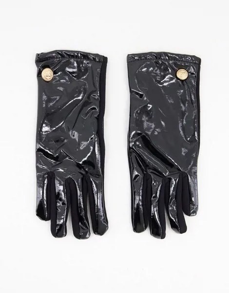 Черные виниловые перчатки ALDO Leadader-Черный цвет