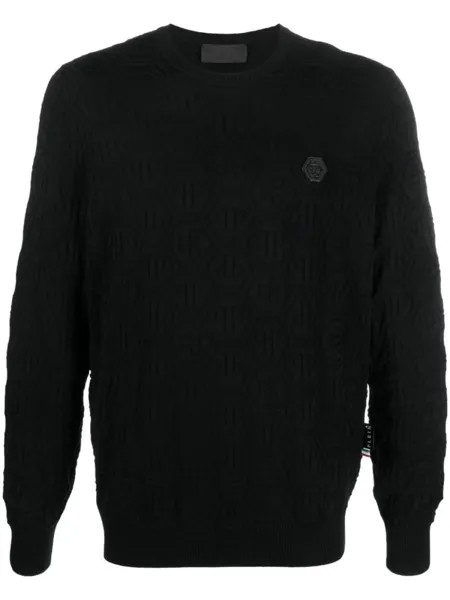 Philipp Plein джемпер с нашивкой-логотипом, черный