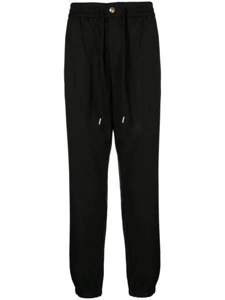 Versace Jeans Couture спортивные брюки с кулиской и нашивкой-логотипом, черный
