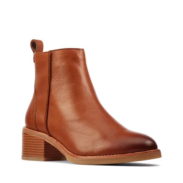 Женские полусапоги Clarks (Cologne Zip 26161485), коричневые