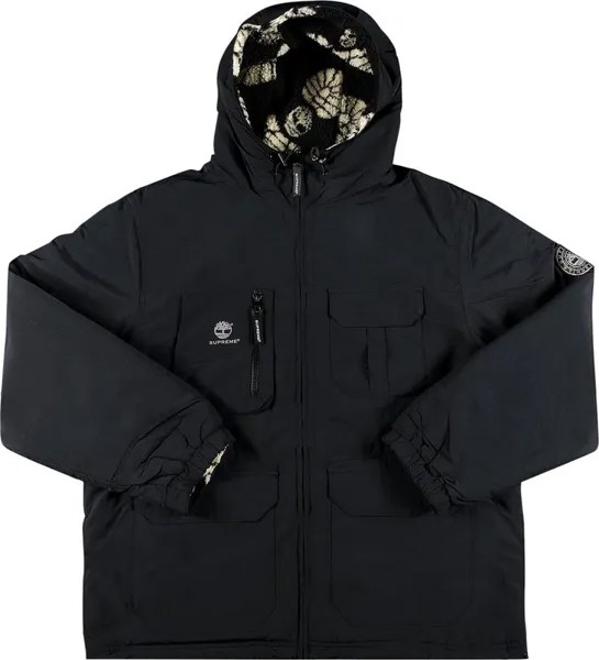 Куртка Supreme x Timberland Reversible Ripstop Jacket 'Black', черный