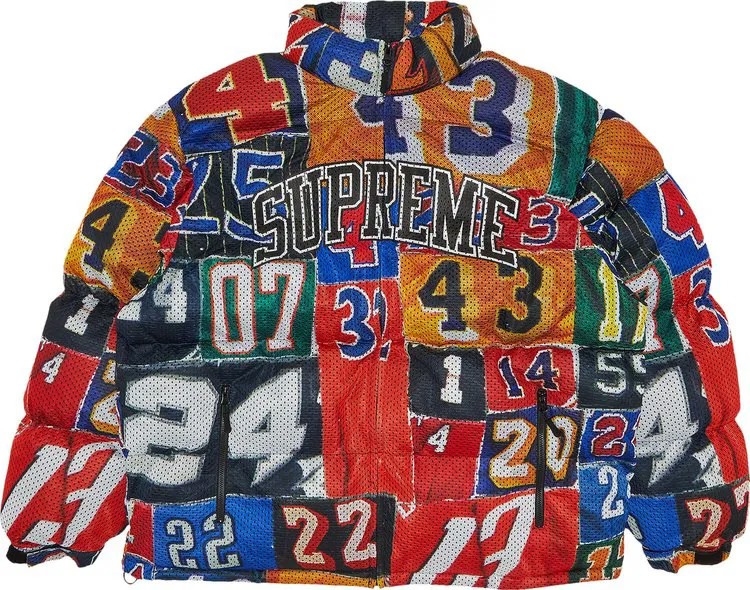 Пуховик Supreme Mesh Jersey Puffer Jacket 'Multicolor', разноцветный
