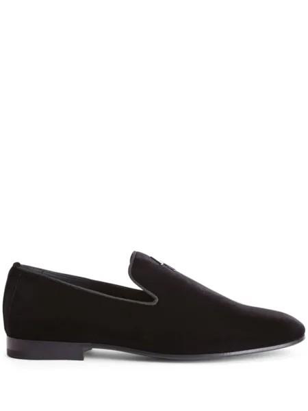 Giuseppe Zanotti бархатные лоферы G-Flash, черный