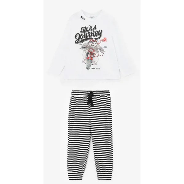 Gulliver Baby Пижама из мягкого меланжевого трикотажа с авторским рисунком 221GLVRBBC9702