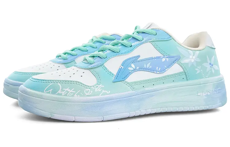 Кроссовки LiNing Skateboarding Shoes Women's Low-top Blue, цвет Emerald