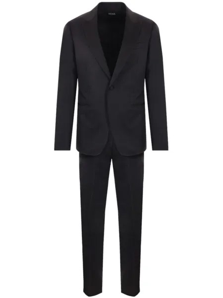 Zegna однобортный костюм, черный