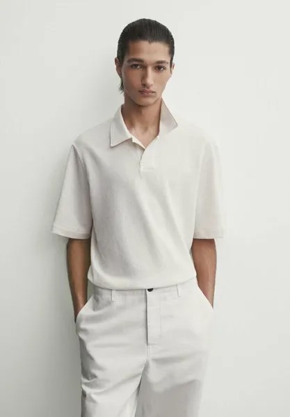 Рубашка поло TEXTURED SHORT SLEEVE Massimo Dutti, цвет white