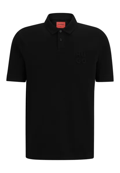 Рубашка поло HUGO DROUTS Regular Fit, черный