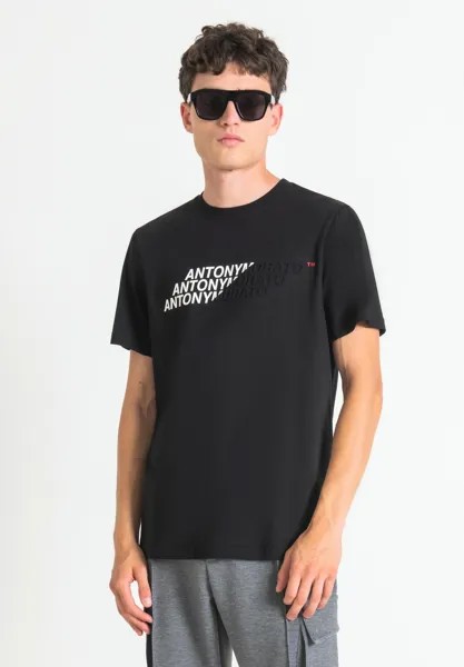 Футболка с принтом Regular Fit Antony Morato, черный