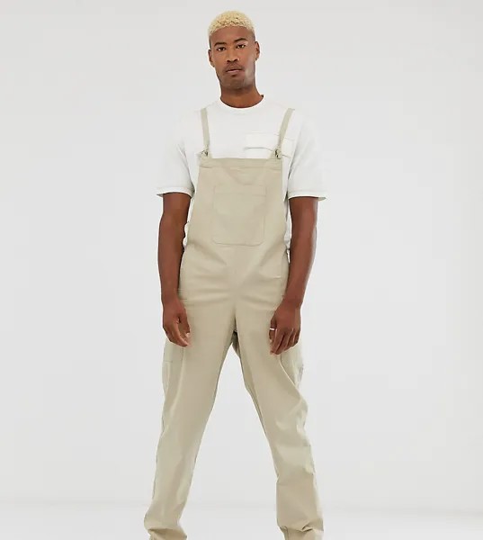 Бежевый свободный комбинезон в стиле милитари ASOS DESIGN Tall