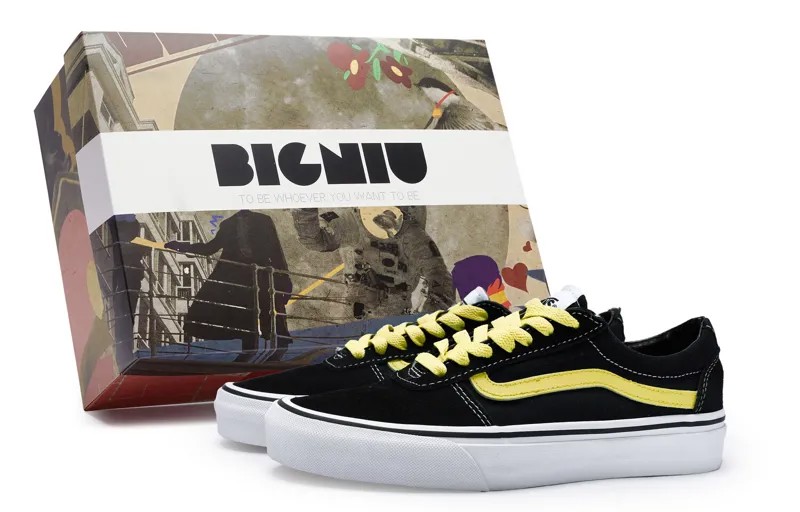 Кроссовки Vans Ward Skateboarding Shoes Women's Low-top Yellow, черный/желтый
