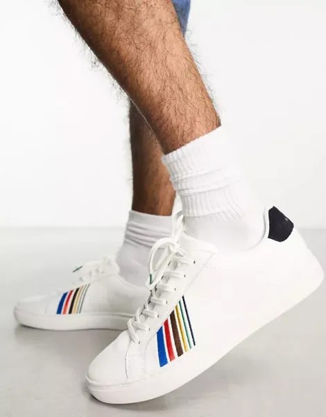 Белые кроссовки с вышивкой PS Paul Smith Rex