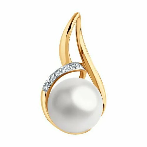 Подвеска GOLD CENTER, красное золото, 585 проба, жемчуг культивированный