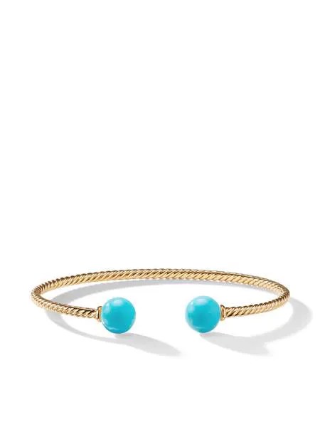 David Yurman 18kt yellow gold Solari turquoise cuff bracelet