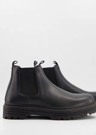 Черные ботинки челси Bershka-Черный цвет