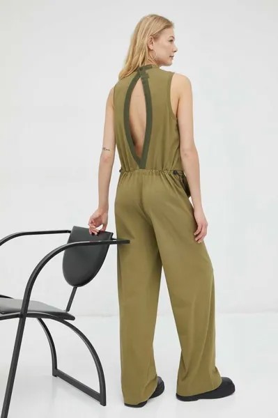 Хлопковый комбинезон G-Star Raw, зеленый