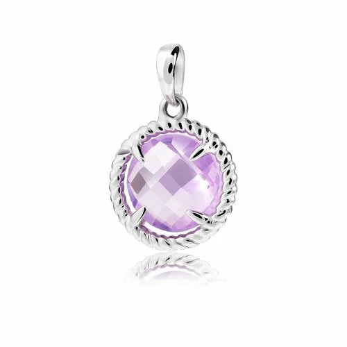 Подвеска VALTERA, серебро, 925 проба, фианит, размер 1.5 см., серебристый