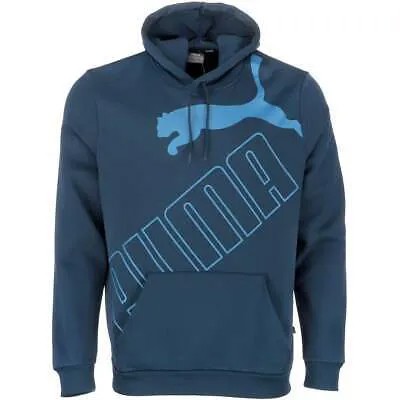 Puma Logo Pullover Hoodie Mens Blue Повседневная верхняя одежда 84697974