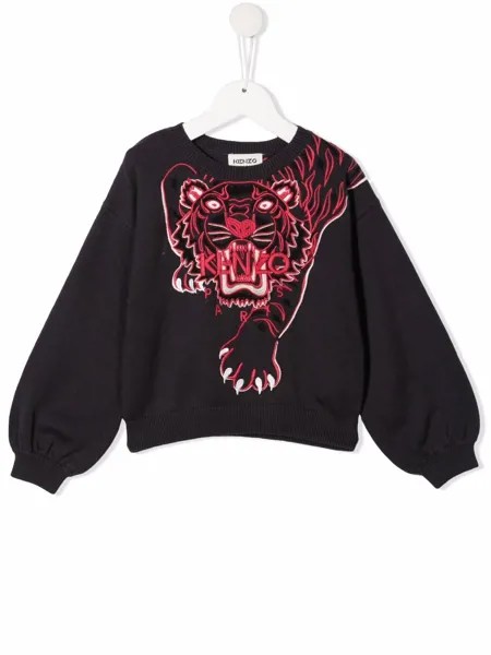 Kenzo Kids толстовка с вышивкой Tiger