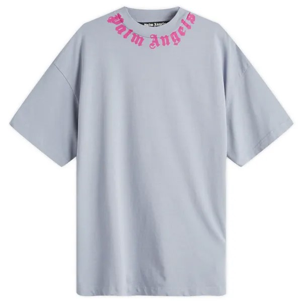 Футболка Palm Angels Neck Logo T-Shirt, серый
