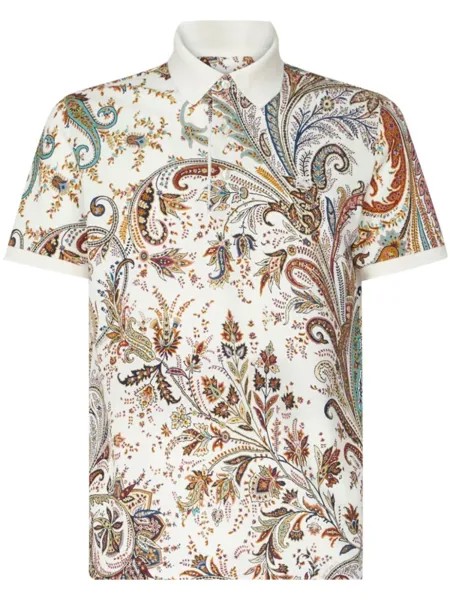 ETRO рубашка поло с принтом пейсли, белый