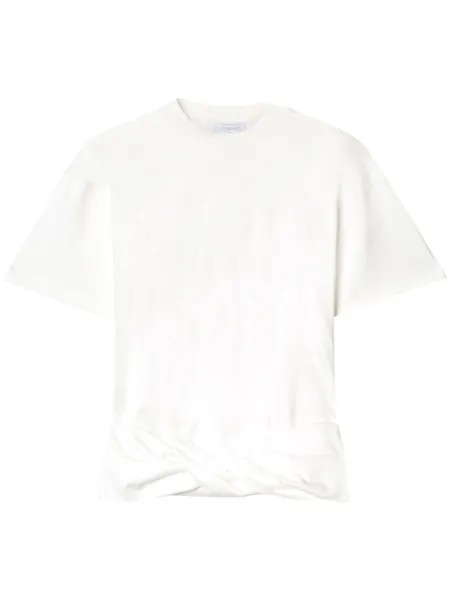 Off-White рубашка с драпировкой и логотипом Arrows, белый