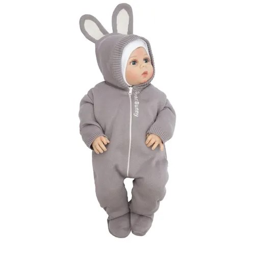 Комбинезон детский Amarobaby Pure Love Forest, серый, вязаный, демисезонный, размер 62