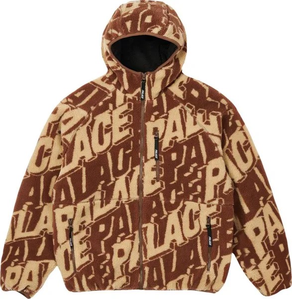 Куртка Palace Jacquard Fleece Hooded Jacket 'Tan/Brown', загар