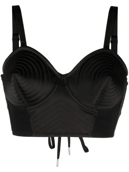 Jean Paul Gaultier атласный топ из коллаборации с Lotta Volkova, черный