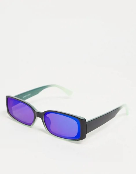 Солнцезащитные очки в прямоугольной оправе синего цвета с эффектом омбре Noisy May-Голубой