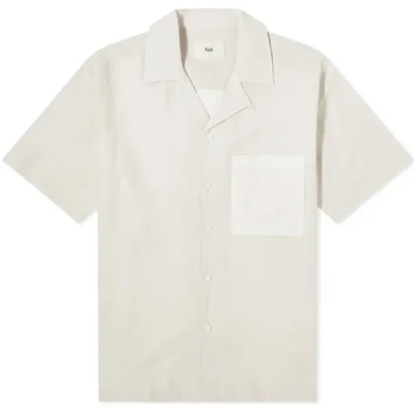 Рубашка с коротким рукавом Folk Soft Collar, кремовый