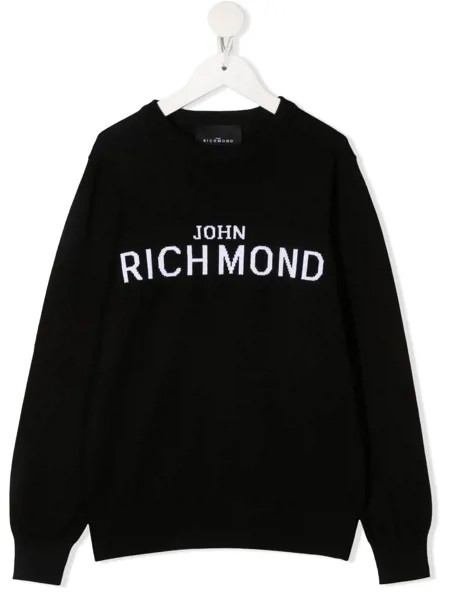 John Richmond Junior джемпер вязки интарсия с логотипом