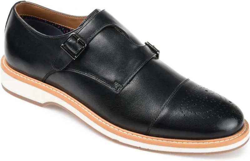 Оксфорды Ransom Cap Toe Monk Strap Dress Shoe Thomas & Vine, черный