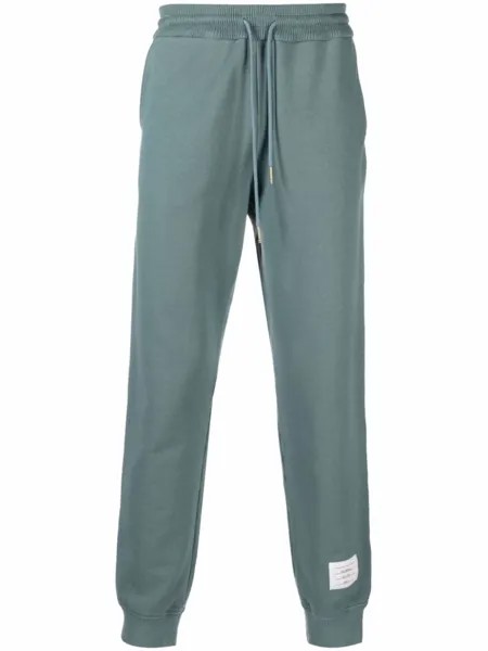 Thom Browne спортивные брюки с нашивкой-логотипом, синий