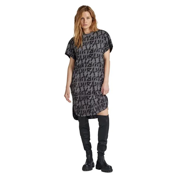 Платье G-Star Printed midi, серый