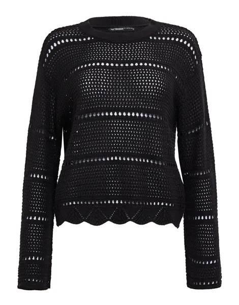 Рубашка Threadbare THB Melbourne Pointelle Crochet, черный