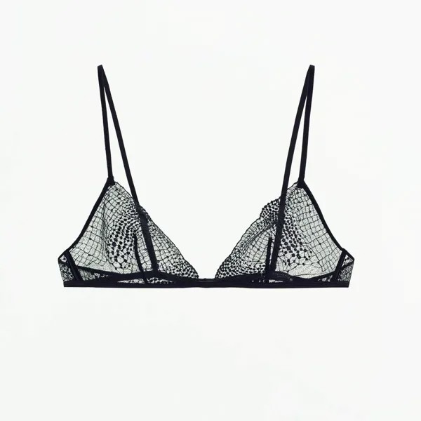 Бюстгальтер Zara Sequinned Lace, черный