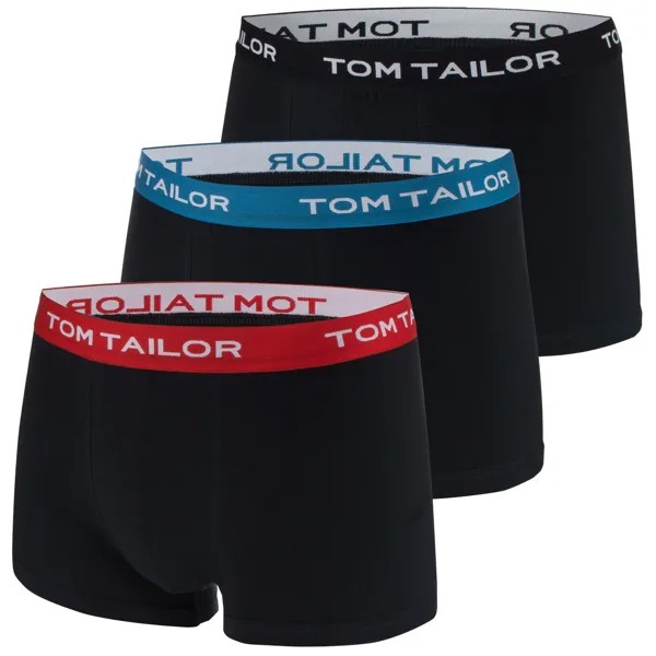 Боксеры Tom Tailor Boxershorts 3 шт, цвет Schwarz / Farbiger Bund