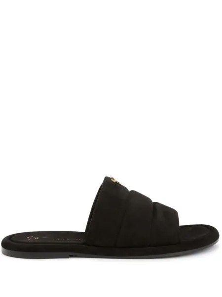 Giuseppe Zanotti стеганые шлепанцы Harmande, черный