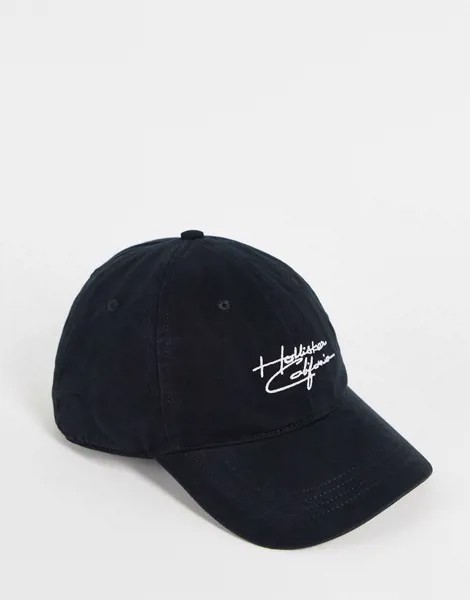 Черная кепка с логотипом-надписью Hollister-Черный