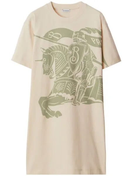Burberry платье Equestrian Knight, нейтральный цвет